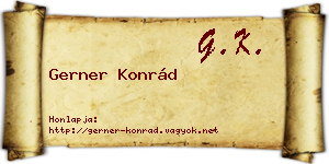 Gerner Konrád névjegykártya